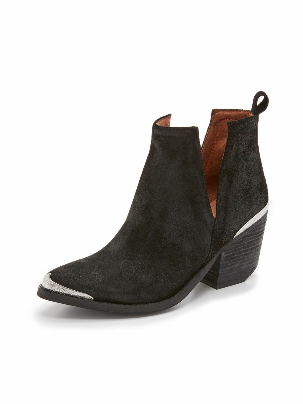 Jeffrey Campbell Cromwell Black Suede Western Ankle Booties Size 8.5